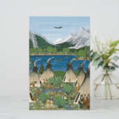 De Nez Perce ~ Wallowa Lake Briefpapier (Staand voorkant)