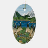 De Nez Perce ~ Wallowa Lake Keramisch Ornament (Rechts)