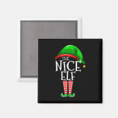 De Nice Elf Group Matching Family Kerstmis Magneet (Voorkant / Achterkant)