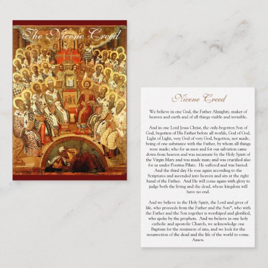 De Nicene Creed - Prayer Card (flat) Visitekaartje (Voorkant / Achterkant)