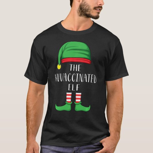 De niet gevaccineerde Elf kerstfamilie Funny Match T-shirt (Voorkant)