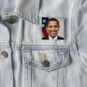 De nieuw verkozen Amerikaanse president Barack Oba Vierkante Button 5,1 Cm (In situ)