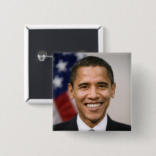 De nieuw verkozen Amerikaanse president Barack Oba Vierkante Button 5,1 Cm