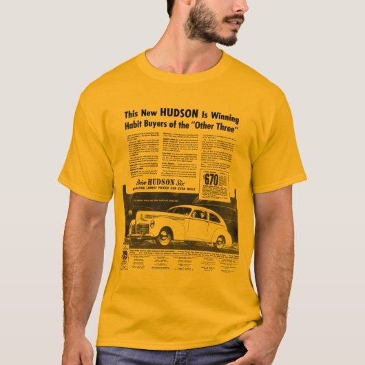 De nieuwe 1940 HUDSON Automobile Gold T-shirt (Voorkant)