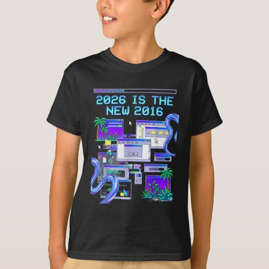 De Nieuwe 2016 Vaporwave Pixel Computer Esthetiek T-shirt (Voorkant)