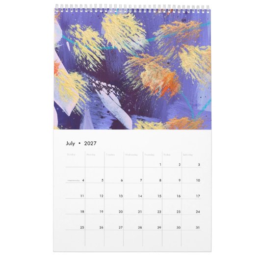 De Nieuwe 2026 Brushstrokes Single Page Agenda Kalender (Jul 2027)