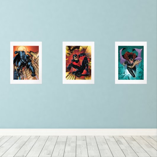 De nieuwe 52 Batman, Nightwing, & Batgirl Muurkunst Sets (Houten vloer)