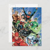 De nieuwe 52 - Justice League #1 Briefkaart (Voorkant / Achterkant)