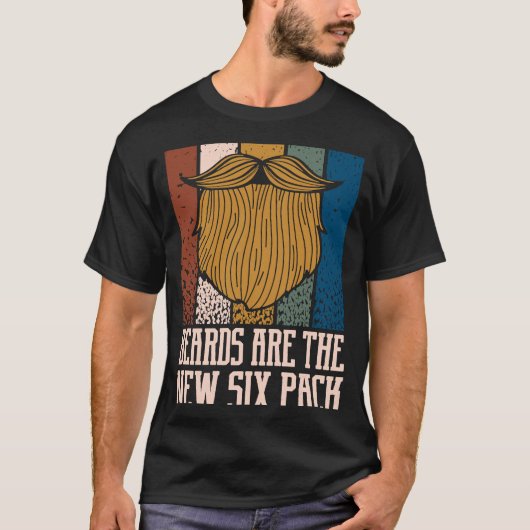 De nieuwe 6-pack Humor Mustache T-shirt (Voorkant)