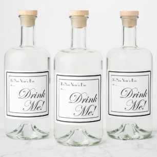 De nieuwe apathecaire stijl Drink me. Likeurfles Etiket
