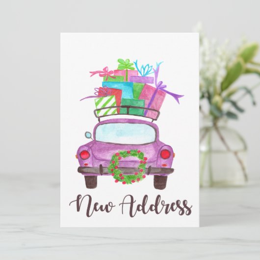 De nieuwe Auto van Kerstmis van het adres Kaart (Staand voorkant)