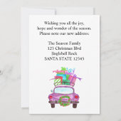 De nieuwe Auto van Kerstmis van het adres Kaart (Achterkant)