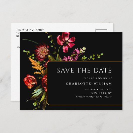 De Nieuwe Bloemen die de Code van de Datum QR bind Briefkaart (Voorkant / Achterkant)