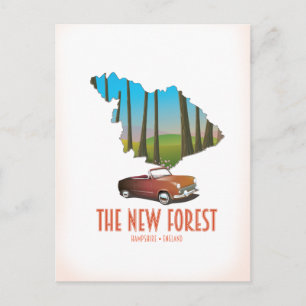 De nieuwe bos Hampshire Engeland kaart