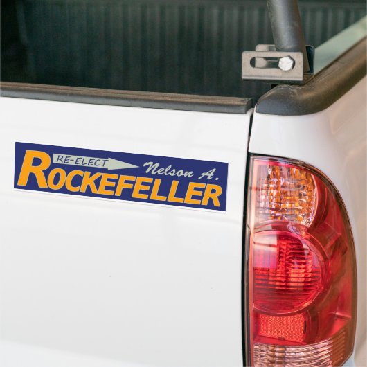 De nieuwe Bumpersticker Nelson Rockefeller 1970 (Op Truck)