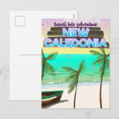 De nieuwe Caledon-reisposter "reis naar avontuur". Feestdagenkaart (Voorkant / Achterkant)