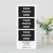 De NIEUWE datum opslaan | Datum wijzigen | 3 Foto' Kaart (Staand voorkant)