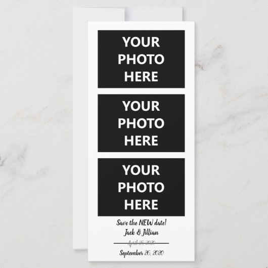 De NIEUWE datum opslaan | Datum wijzigen | 3 Foto' Kaart (Voorkant)