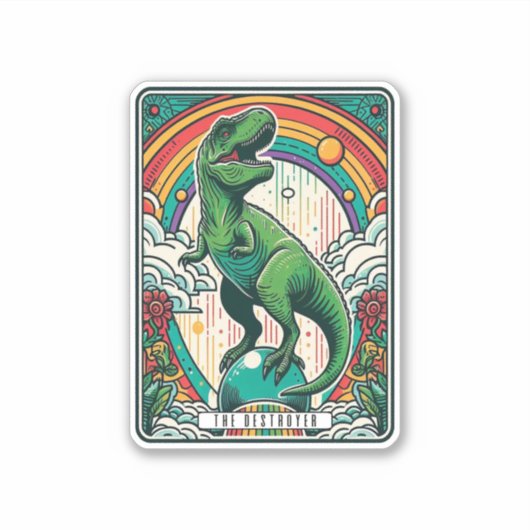 De nieuwe Destroyer T-Rex Tarot Kaart Sticker (Voorkant)