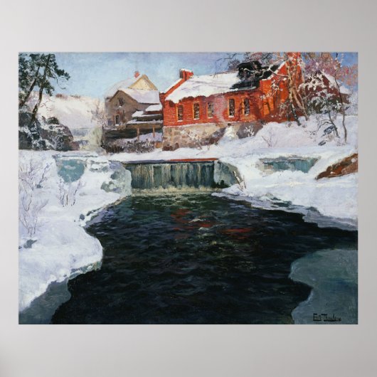 De nieuwe fabriek in Lillehammer, Thaulow, Frits Poster (Voorkant)