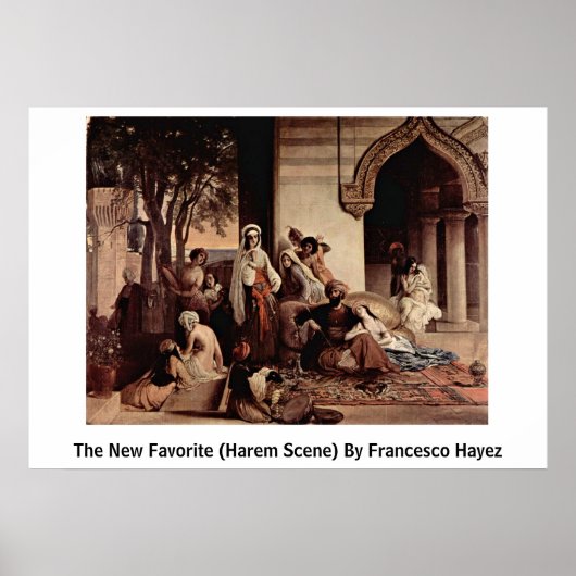 De nieuwe favoriet (Harem Scene) van Francesco Hay Poster (Voorkant)