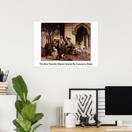 De nieuwe favoriet (Harem Scene) van Francesco Hay Poster (Thuiskantoor)