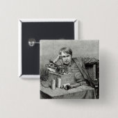 De nieuwe fonografie van de heer Edison Vierkante Button 5,1 Cm (Voorkant /achterkant)