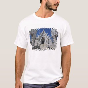 De nieuwe geheel witte tempel van Wat Rong Khun in T-shirt