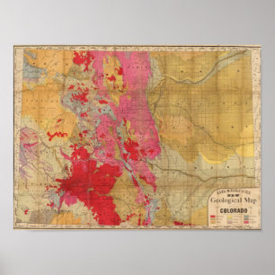 De nieuwe geologische kaart van Rand McNally Poster
