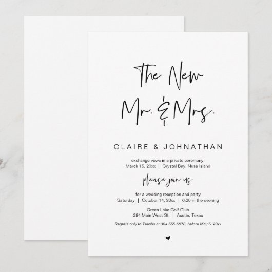 De nieuwe heer en mevrouw Black, trouwen zonder po Kaart (Voorkant / Achterkant)