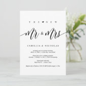 De nieuwe heer en mevrouw, Bruiloft Elopement Fees Kaart (Staand voorkant)