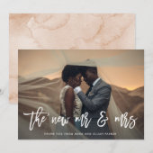 De nieuwe heer en mevrouw | Foto van script en bru Bedankkaart (Voorkant / Achterkant)