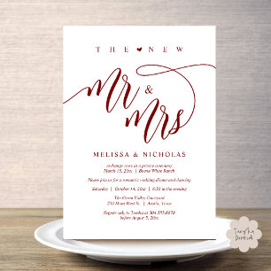 De nieuwe heer en mevrouw Modern Wedding Party Din Kaart