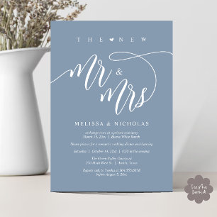 De nieuwe heer en mevrouw Modern Wedding Party Din Kaart