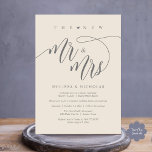De nieuwe heer en mevrouw Modern Wedding Party Din Kaart<br><div class="desc">Elegant kondig je nog lang en gelukkig aan met onze moderne mooie esthetische crème grijs thema bruiloft elopement viering uitnodigingskaart, "Happy Ever After Brunch". Op maat gemaakt voor koppels die hun liefdesverhaal voortzetten, biedt deze uitnodiging een perfecte balans tussen sophisticatie en charme, waardoor de scène wordt gezet voor een onvergetelijk...</div>