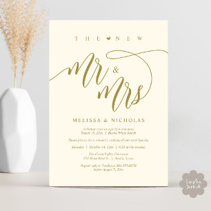 De nieuwe heer en mevrouw Modern Wedding Party Din Kaart