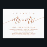 De nieuwe heer en mevrouw, moderne bruiloft diner  kaart<br><div class="desc">Elegant kondig je nog lang en gelukkig aan met onze moderne, mooie koperen bruine thema bruiloft elopement viering uitnodigingskaart, "Happy Ever After Brunch". Op maat gemaakt voor koppels die hun liefdesverhaal voortzetten, biedt deze uitnodiging een perfecte balans tussen sophisticatie en charme, waardoor de scène wordt gezet voor een onvergetelijk evenement....</div>