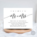 De nieuwe heer en mevrouw, moderne bruiloft diner  kaart<br><div class="desc">Elegant kondig je nog lang en gelukkig aan met onze moderne mooie zwart-wit thema bruiloft elopement uitnodigingskaart, "Happily Ever After Brunch". Op maat gemaakt voor koppels die hun liefdesverhaal voortzetten, biedt deze uitnodiging een perfecte balans tussen sophisticatie en charme, waardoor de scène wordt gezet voor een onvergetelijk evenement. Met een...</div>