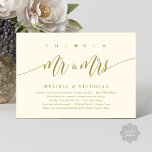 De nieuwe heer en mevrouw, moderne bruiloft diner  kaart<br><div class="desc">Elegant kondig je nog lang en gelukkig aan met onze moderne, prachtige, esthetische geel gouden thema bruiloft elopement uitnodigingskaart, "Happily Ever After Brunch". Op maat gemaakt voor koppels die hun liefdesverhaal voortzetten, biedt deze uitnodiging een perfecte balans tussen sophisticatie en charme, waardoor de scène wordt gezet voor een onvergetelijk evenement....</div>