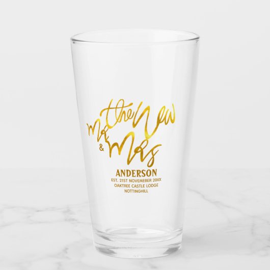 De nieuwe heer en mevrouw (voeg naam, datum, plaat glas (Voorkant)