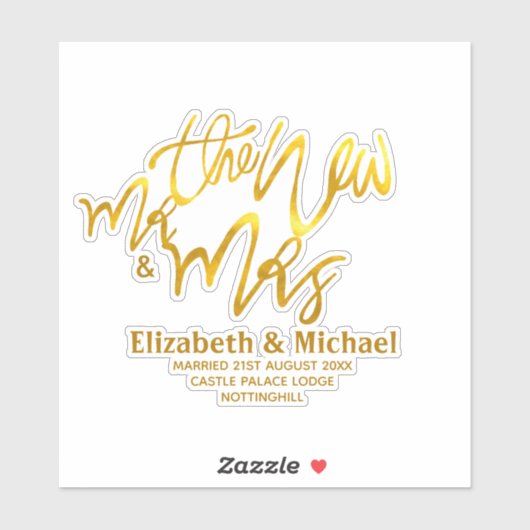 De nieuwe heer en mevrouw (voeg naam, datum, plaat sticker (Vel)