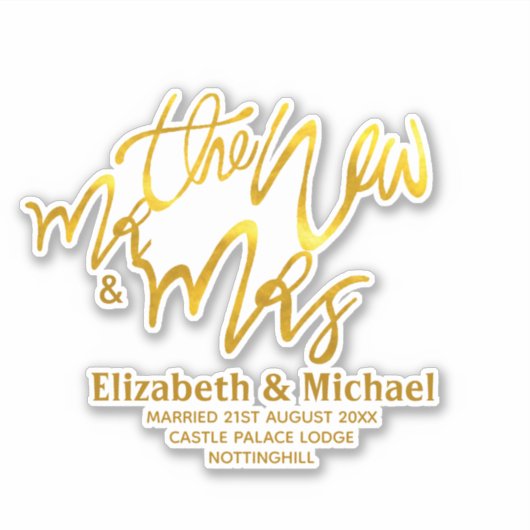 De nieuwe heer en mevrouw (voeg naam, datum, plaat sticker (Voorkant)