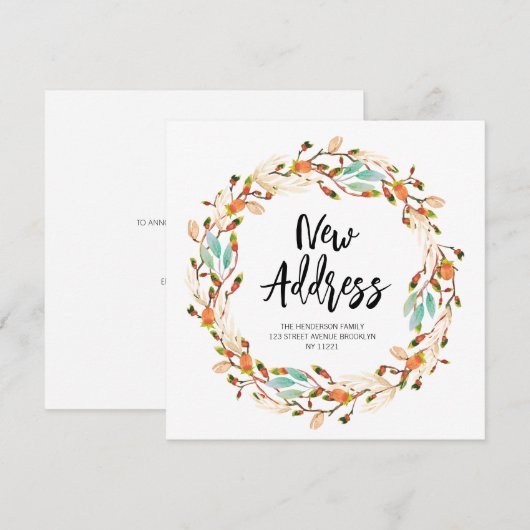 De nieuwe herfst van het Adres met bewegende aanko Kaart (Voorkant / Achterkant)