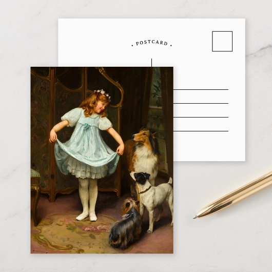 De nieuwe jurk | Arthur John Elsley Briefkaart