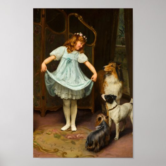 De nieuwe jurk | Arthur John Elsley Poster (Voorkant)