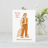 De nieuwe kerstman - Prettig Kerstfeest! Feestdagenkaart (Staand voorkant)
