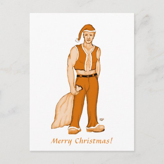 De nieuwe kerstman - vrolijk kerstfeest! briefkaart (Voorkant)