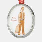 De nieuwe kerstman - vrolijk kerstfeest! metalen ornament (Links)