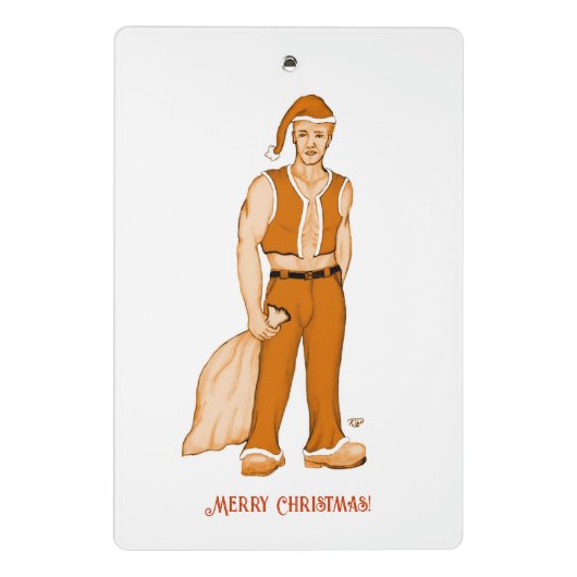 De nieuwe kerstman - vrolijk kerstfeest! mini klembord (Achterkant)