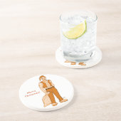 De nieuwe kerstman - vrolijk kerstfeest! zandsteen onderzetter (Zijkant)